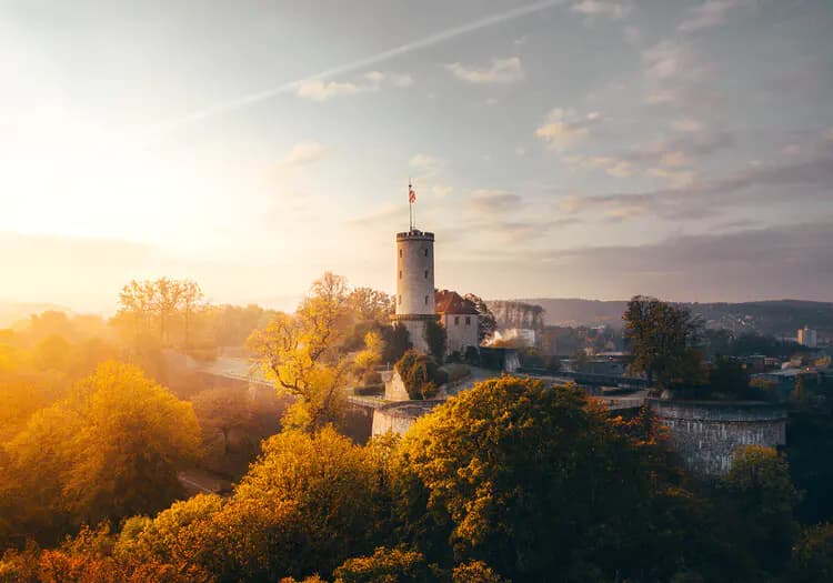 Sparrenburg im Sonnenaufgangslicht Sparrenburg im Sonnenaufgangslicht