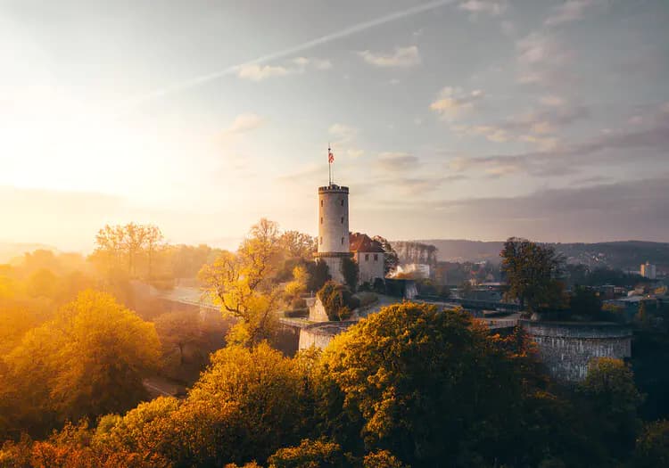 Sparrenburg im Sonnenaufgangslicht